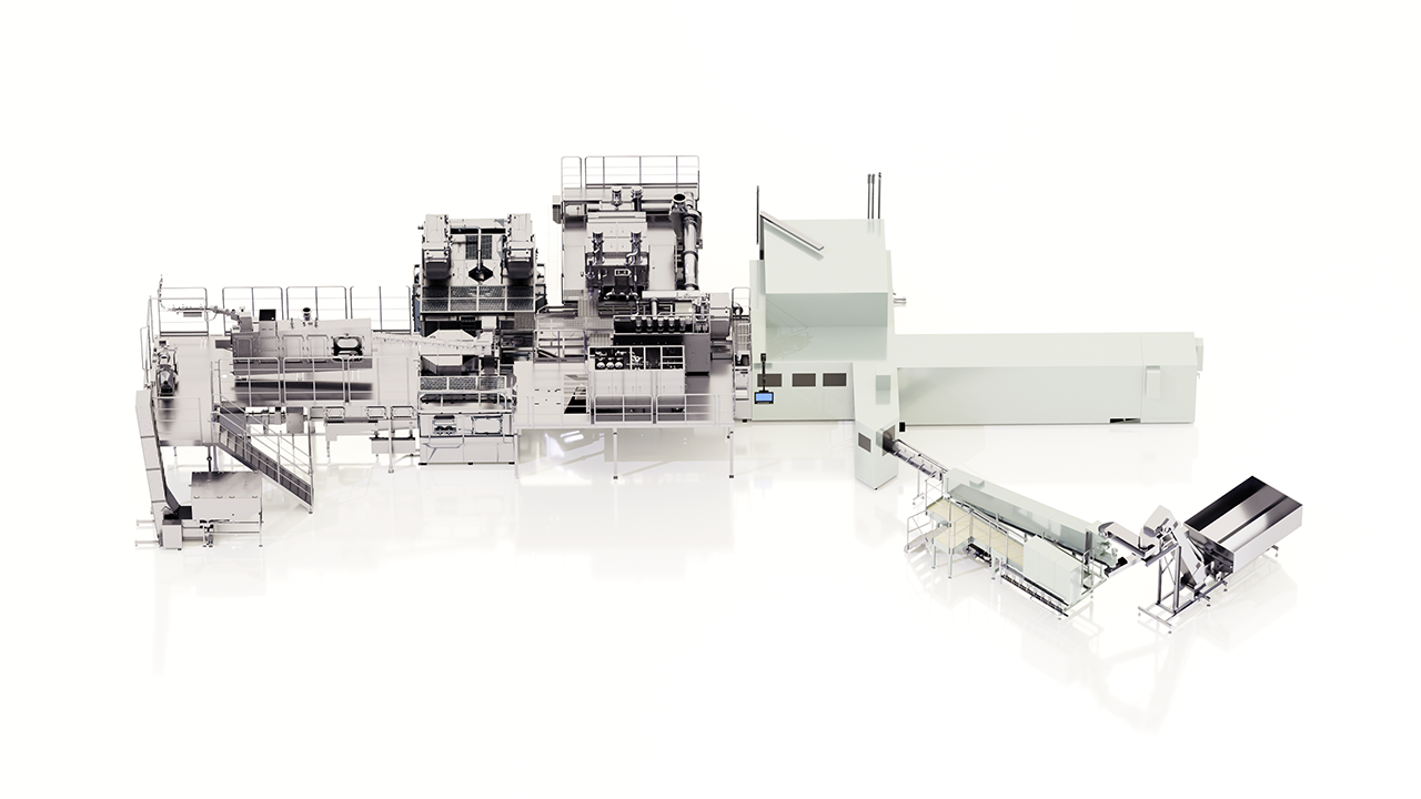 3D illustration of the aseptic filling system for PET bottles