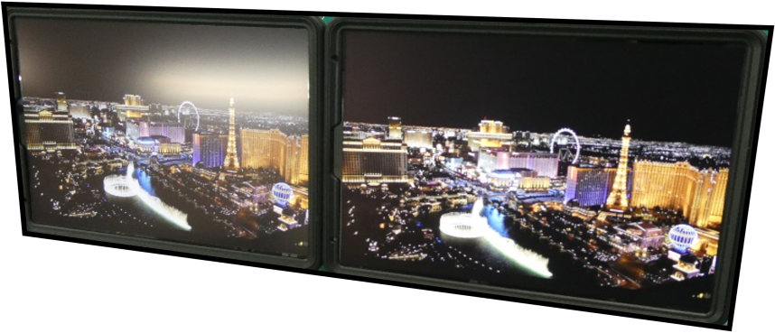 Comparison between conventional AG and ultra anti-glare AGLR