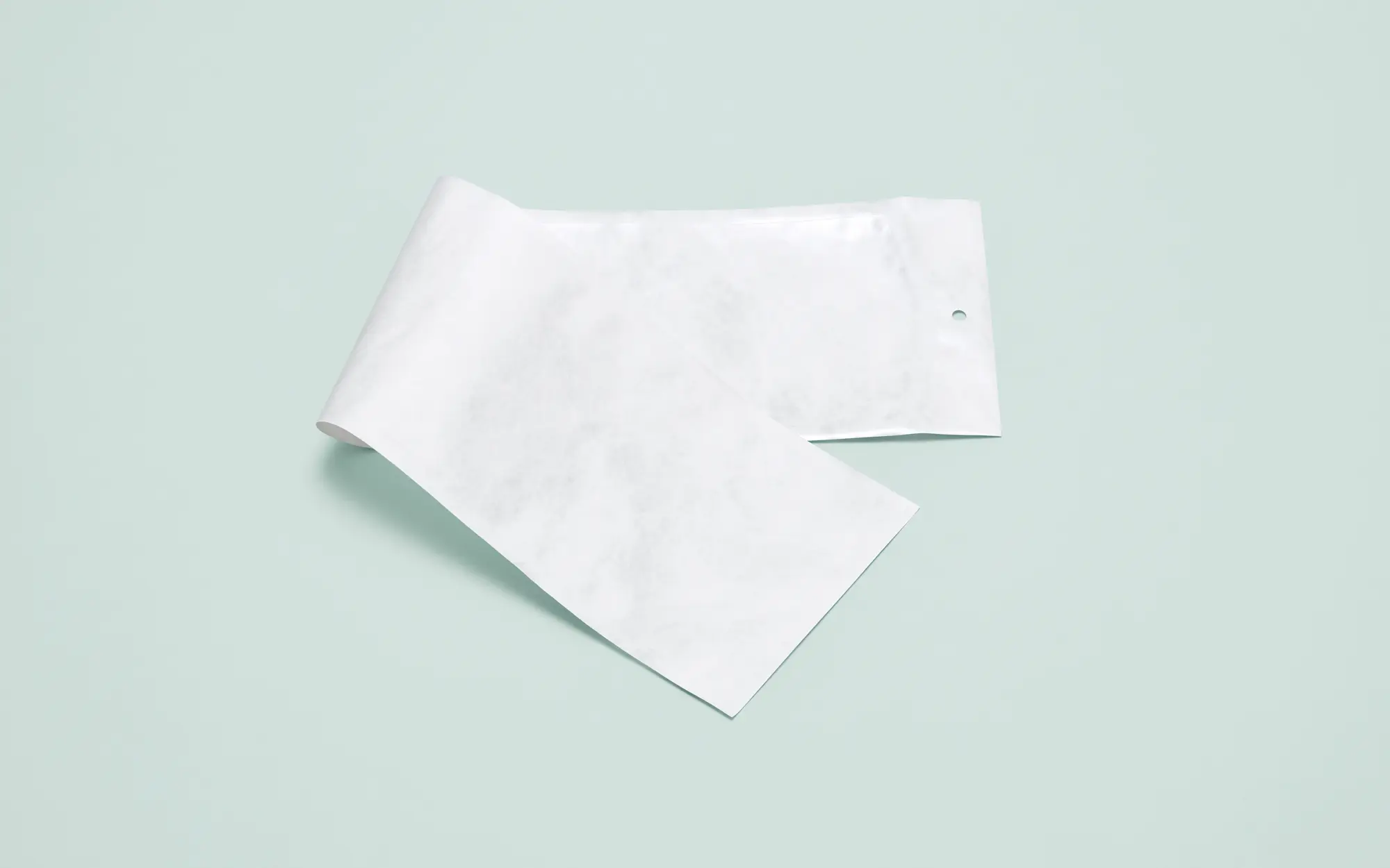 Flat rectangular sterilization pouch showing an easy, clean peel surface
