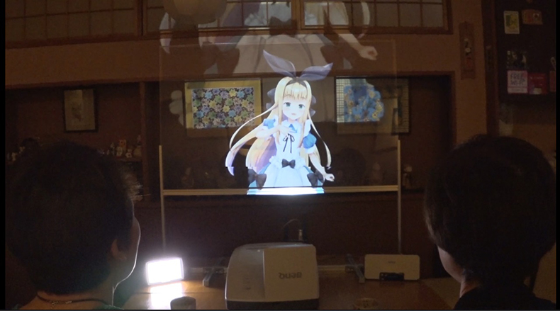 An image of DNP’s transparent screen from AbemaTV broadcast