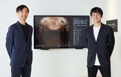 Shintaro Tai (left) and Kimitaka Hirasawa (right) of the Marketing Division standing side by side.