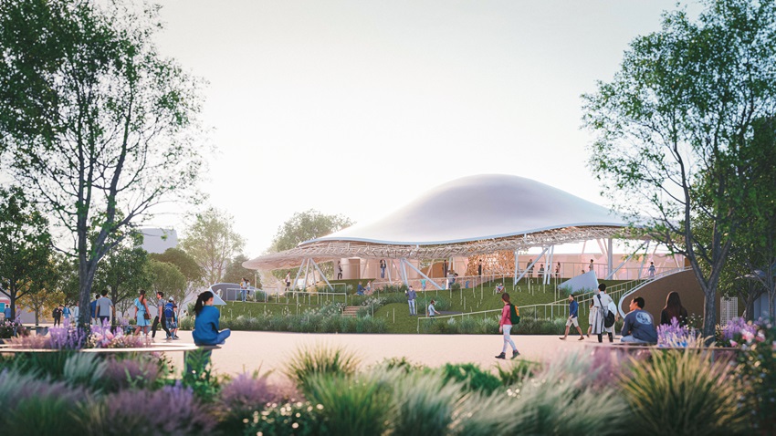 Overall view of the “Playground of Life: Jellyfish Pavilion”